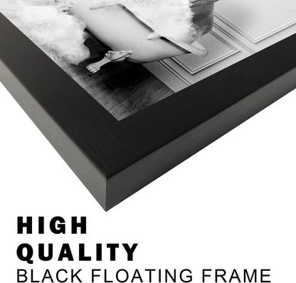 Bathroom Picture Wall Decor, Framed Black and White Bathroom Wall Art, Toilet Paper in Little Funny Raccoon's Hand Animal Canvas Print Painting