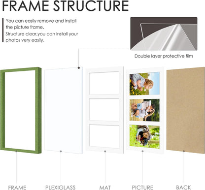 DUENPY 14x26 Collage Picture Frame 4x6 Collage Picture Frame Displays Twelve 4x6 inch Photos Available Horizontal Wall Mounting Display and Vertical Black - Colors A