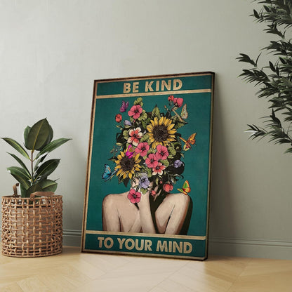DIHSIEG 12x16 Canvas Wall Art funny bathroom wall art Print Poster Vintage Poster Frameless Floral Can be hung on the Wall Heal Your Heart poster Wall Art Canvas