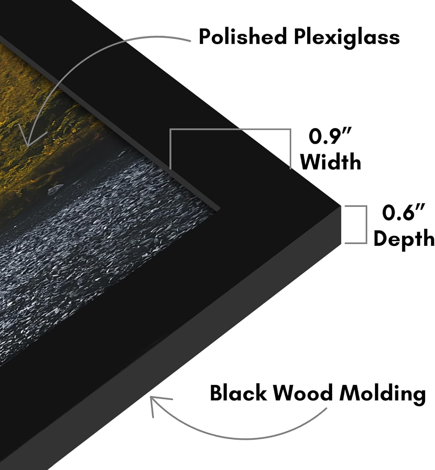 Americanflat 12x18 Poster Frame with Shatter-Resistant Glass - Signature Collection - Gallery-Style Frames Made of Engineered Wood - Photo Frame for Wall Display - Black - Colors C