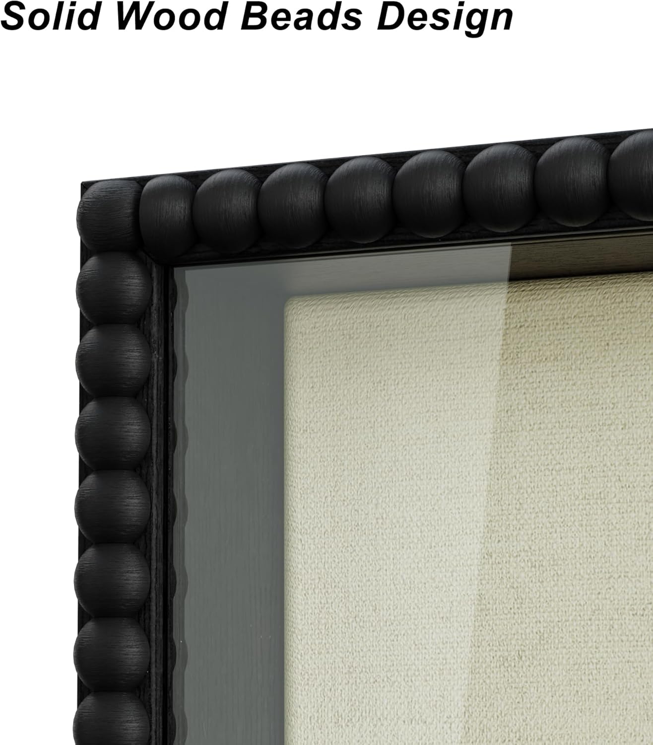 Love-KANKEI Shadow Box Frame 11x14, Deep Large Shadow Box Display Case with Unique Beads Door and Glass Window, Wood Memory Box for Pictures,Medals,Memorabilia,Collections White