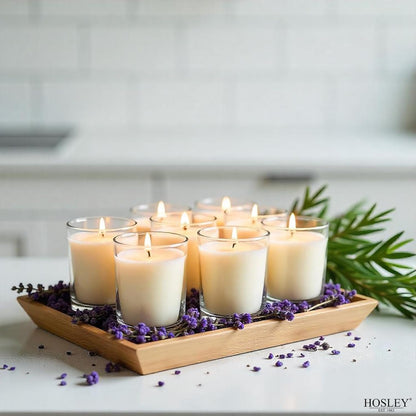 48-Pack Clear Glass Votive Candles – 10–12 Hour Long Burn, Unscented, Ivory, Bulk Set for Weddings, Events & Table Centerpieces – Hosley
