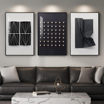 Framed Modern Luxury Gold Wall Art, Set of 3 Piece Contemporary Paintings Artwork for Walls, Golden Prints Pictures with Gold Frame, Wall Decor for Living Room, Hallway, Bedroom, Office 16x24 Inch