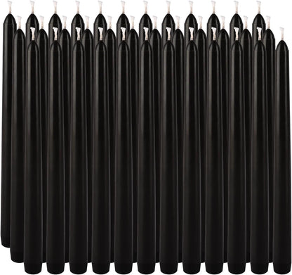 30-Pack 10-Color Taper Candles - 10 Inch Dripless & 10-Hour Burn｜Wedding/Birthday/Home Decor with Premium Wax