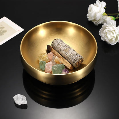 Key Bowl for Entryway Table Decorative Key Dish for Organizing Tabletop Catch All Bowl Gold Fruit Bowls for Kitchen Counter, Coffee Table,7.4 Inches