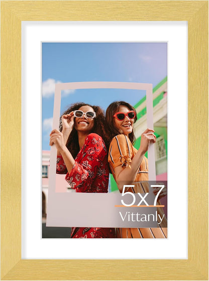 Vittanly 11x14 Picture Frame, Display Pictures 8x10 with Mat or 11x14 without Mat, Photo Frame for Wall Mounting, Black, 1 Pack - Colors A