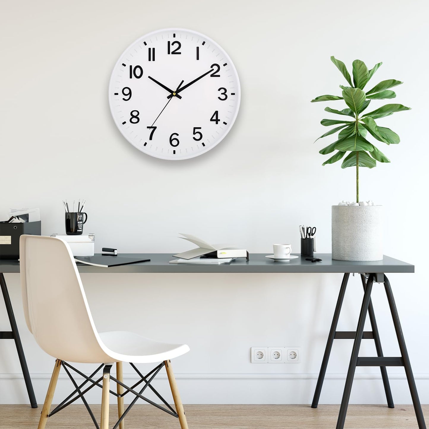 HZDHCLH Wall Clocks Battery Operated,12 inch Silent Non Ticking Modern Wall Clock for Living Room Bedroom Kitchen Office Classroom Decor (Olive Green and Gold)
