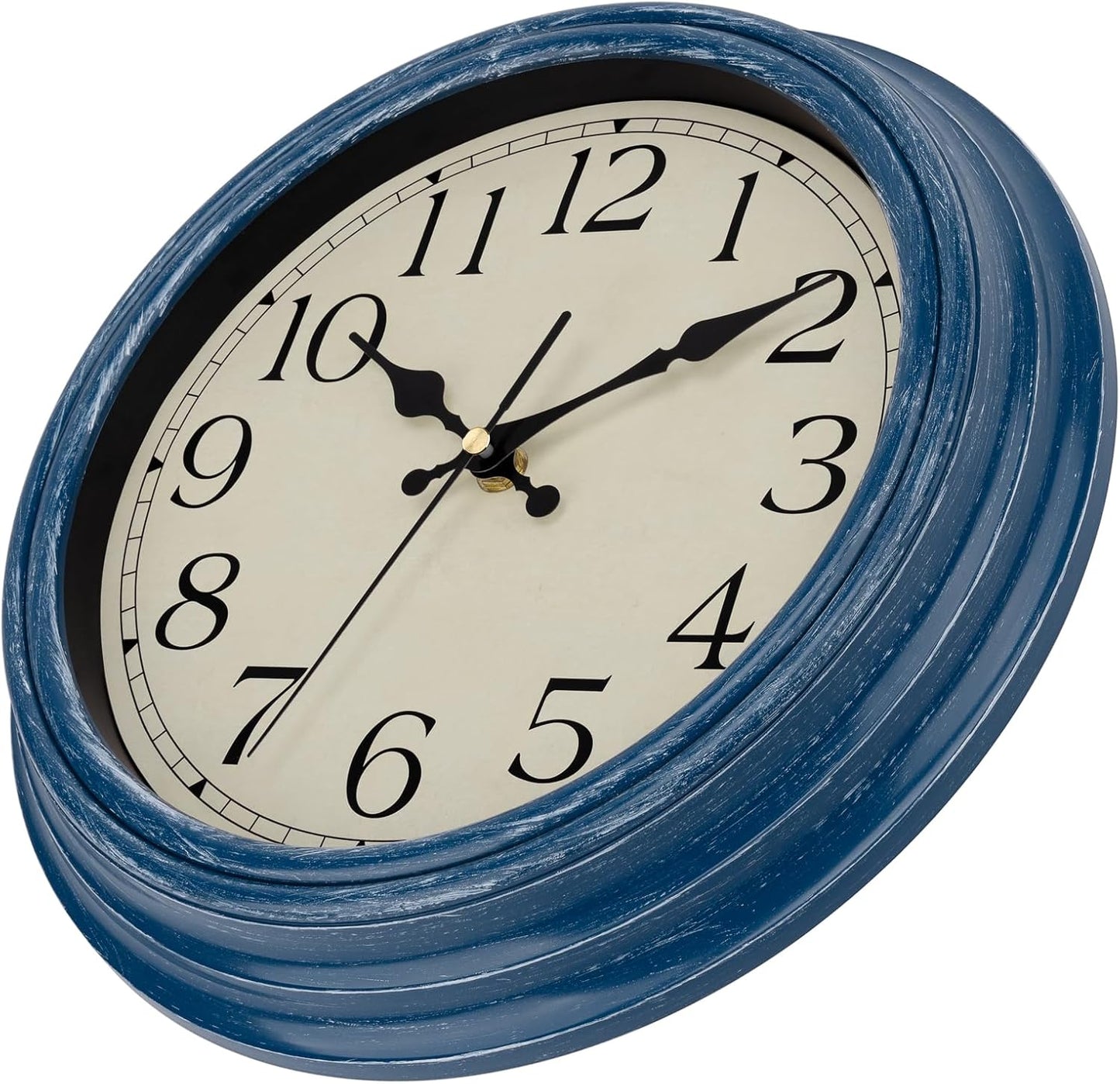 Foxtop Retro Silent Non-Ticking Round Classic Clock Quartz Decorative Battery Operated Wall Clock for Living Room Kitchen Home Office 12 Inch (Bronze)