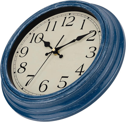 Foxtop Retro Silent Non-Ticking Round Classic Clock Quartz Decorative Battery Operated Wall Clock for Living Room Kitchen Home Office 12 Inch (Bronze)