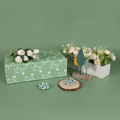 LFBOX Floral Gift Box with Magnetic Lids 13.8x8.3x4.4 in, Large Bridesmaid Proposal Boxes, Rectangle Wedding Decorative Storage Box 1 Pack