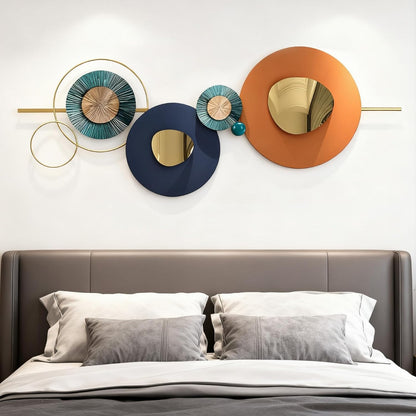 Lucky Monet Large Wall Decor for Living Room, Modern Metal Wall Art, 3D Textured Geometric Wall Sculpture 59"x24" Wall Hanging Decoration for Dinning Room Bedroom Entryway