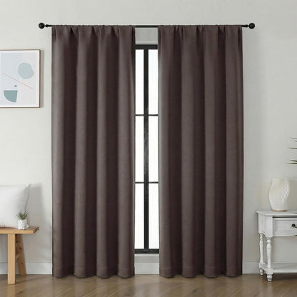 Simplebrand Ava Sage Green Blackout Curtains for Bedroom 63 Inch Length 2 Panels Set, Solid Thermal Insulated Energy Saving Rod Pocket Window Treatment Curtains Blackout Drapes, W40 x L63 Inch, Sage - Colors C