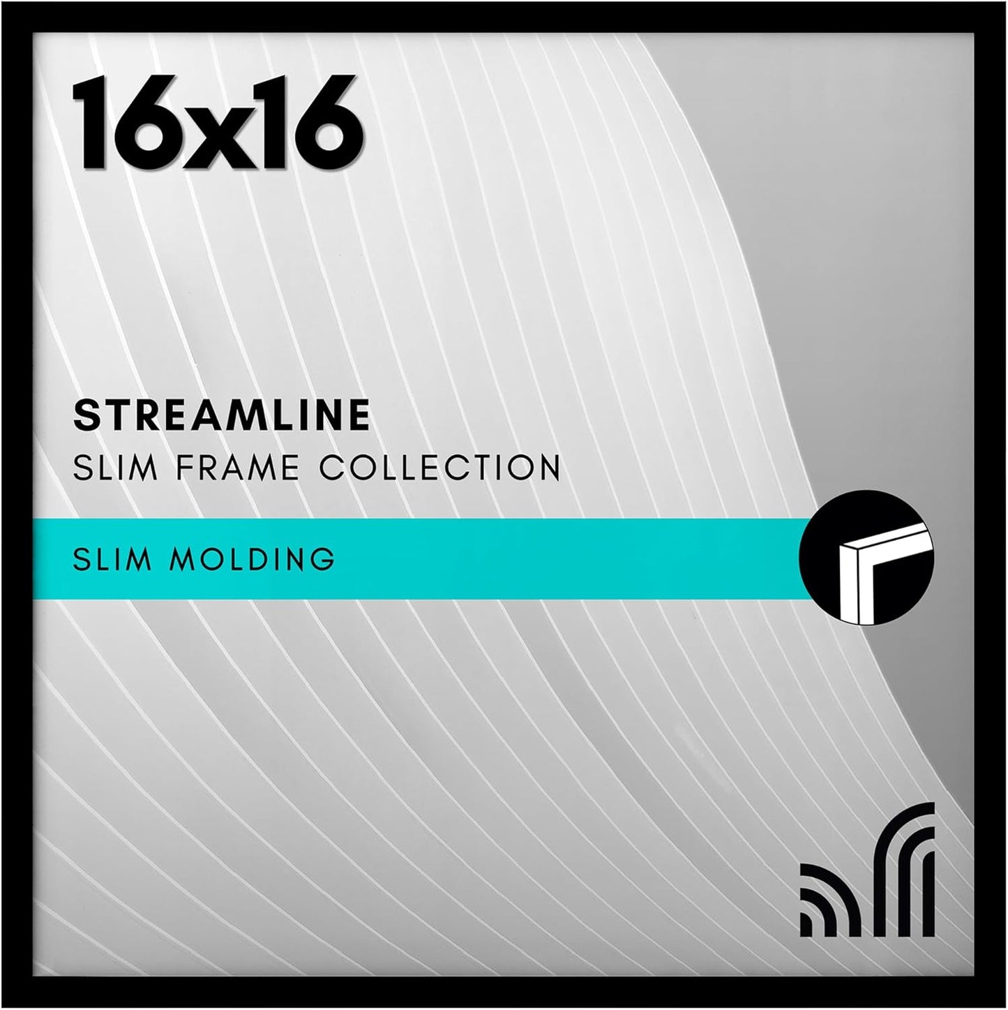 Americanflat 24x36 Poster Frame with Polished Plexiglass - Streamline Collection - Thin Border Picture Frame for Wall Display - Hanging Hardware Included - Black - Colors C
