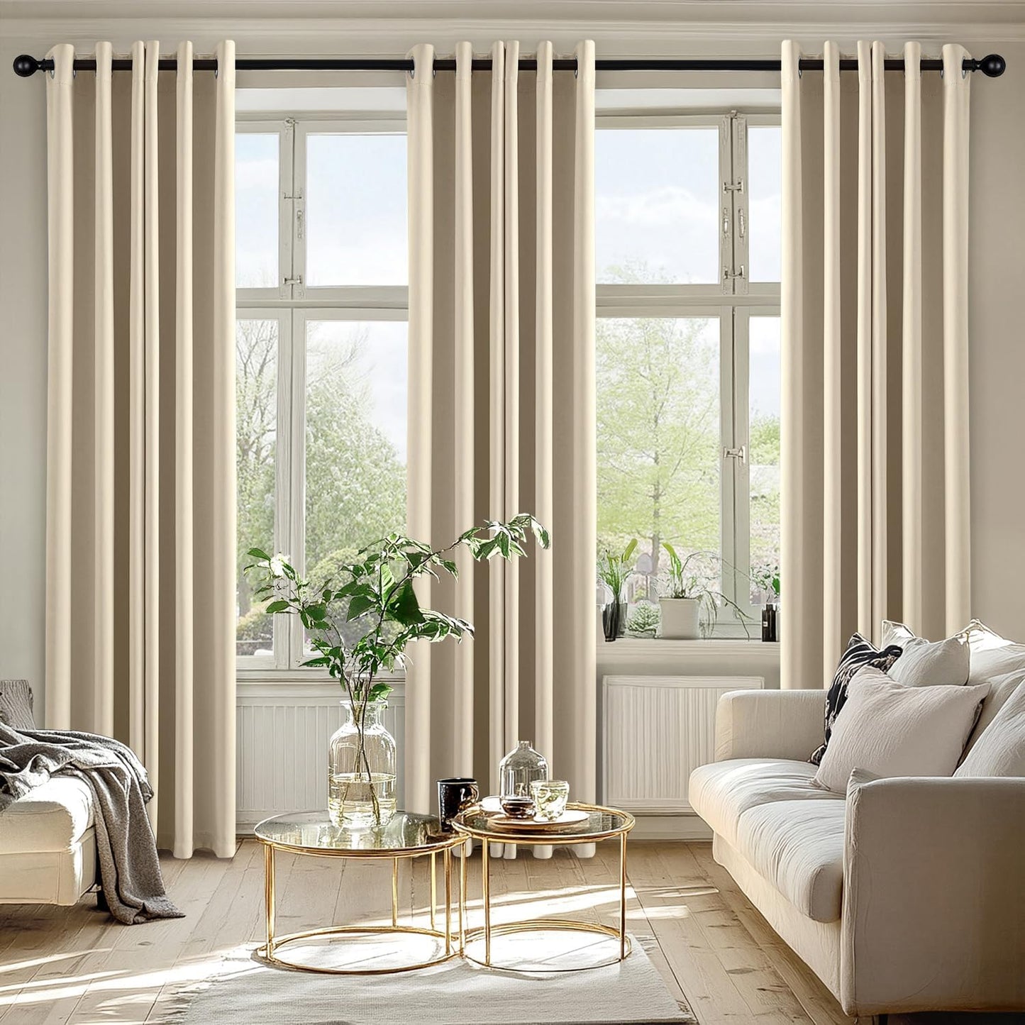 MIULEE Blackout Curtains for Bedroom Living Room 2 Panels, Thermal Insulated Room Darkening Drapes Grommet Noise Reducing Light Blocking Window Treatments 63 Inches Long 40x63 Inch Black - Colors B