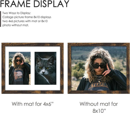 DUENPY 14x26 Collage Picture Frame 4x6 Collage Picture Frame Displays Twelve 4x6 inch Photos Available Horizontal Wall Mounting Display and Vertical Black - Colors A