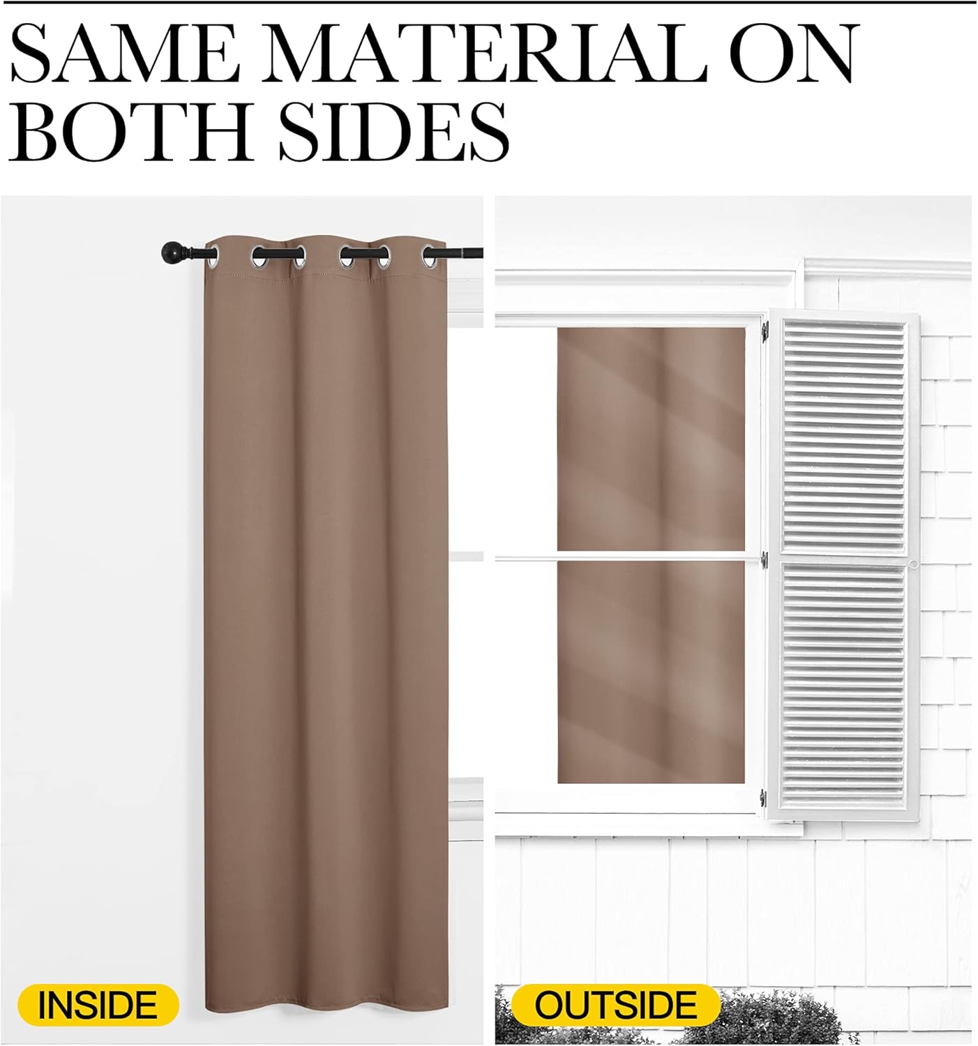 NICETOWN Halloween Pitch Black Solid Thermal Insulated Grommet Blackout Curtains/Drapes for Bedroom Window (2 Panels, 42 inches Wide by 63 inches Long, Black) - Colors D
