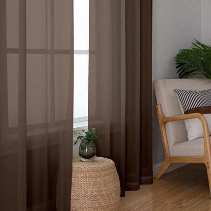 OWENIE Sheer Curtains 84 inches Long 2 Panels Set for Living Room/Bedroom, Rod Pocket Voile Sheer Panel Drapes, White, 2pcs, Each 42" W x 84" L - Colors A