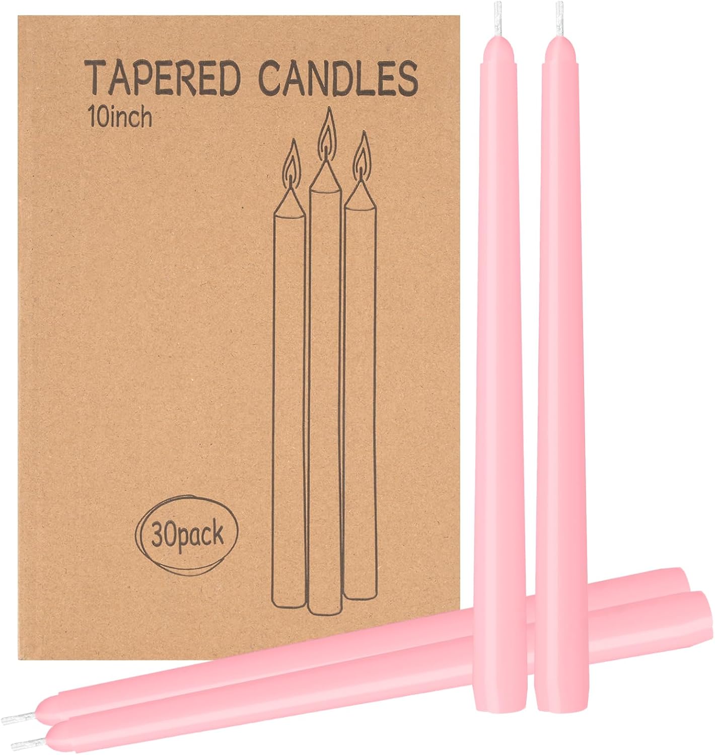 4 Pack Ivory Taper Candles - Taper Candles 10 Inch Dripless, Smokeless & Unscented - 8 Hours Long Burning - Hand Poured Tall Candlesticks - Ideal for Weddings, Dinner Parties, and Home Decor
