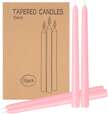 4 Pack Ivory Taper Candles - Taper Candles 10 Inch Dripless, Smokeless & Unscented - 8 Hours Long Burning - Hand Poured Tall Candlesticks - Ideal for Weddings, Dinner Parties, and Home Decor