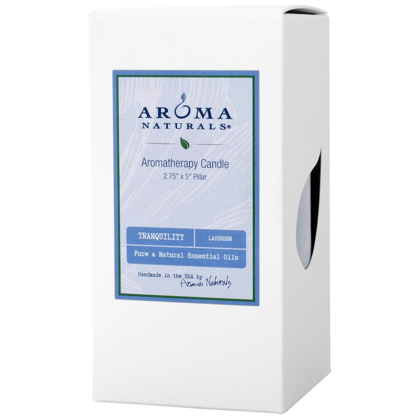 Aroma Naturals Essential Oil Tranquility Pillar Candle, 2.5" x 4", Lavender, 11 Ounce