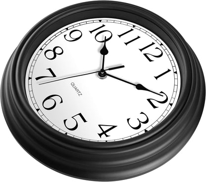 Foxtop Retro Silent Non-Ticking Round Classic Clock Quartz Decorative Battery Operated Wall Clock for Living Room Kitchen Home Office 12 Inch (Bronze)
