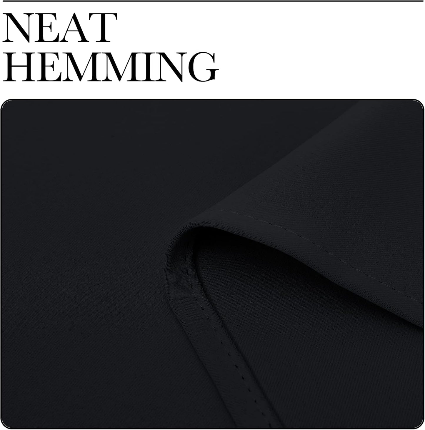 NICETOWN Halloween Pitch Black Solid Thermal Insulated Grommet Blackout Curtains/Drapes for Bedroom Window (2 Panels, 42 inches Wide by 63 inches Long, Black) - Colors E