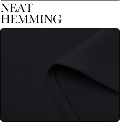 NICETOWN Halloween Pitch Black Solid Thermal Insulated Grommet Blackout Curtains/Drapes for Bedroom Window (2 Panels, 42 inches Wide by 63 inches Long, Black) - Colors E