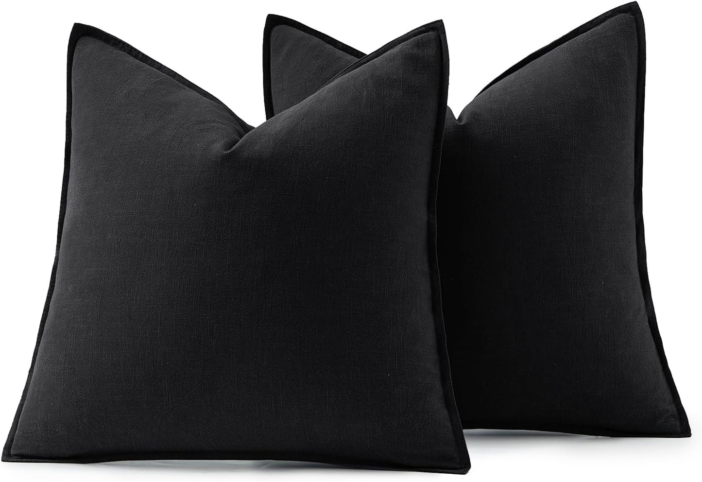 MIULEE Decorative Linen Euro Sham Pillow Covers 26x26 Cream White Boho Farmhouse Neutral Couch Throw Pillows for Bed Pack of 2 Accent Modern Pillowcase Sofa Livingroom Home Decor