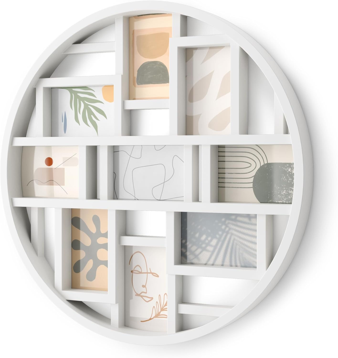 Umbra Luna Collage Picture Frame Holds Nine 4x6" Photos, Large 22-Inch Diameter, Black