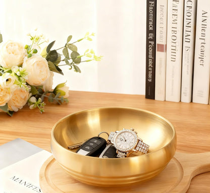 7.4 INCH Decorative Bowl, Key Bowl for Entryway Table, Key Holder Bowl, Decorative Bowls for Home Decor(Gold)