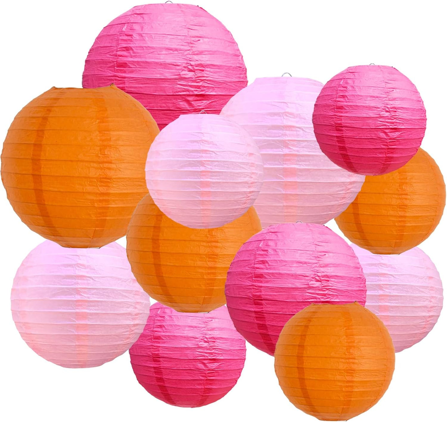 BEISHIDA 10Pcs White Paper Lanterns Decorative Chinese/Japanese Hanging Round Paper Lanterns Lamp for Birthday, Wedding, Christmas, Bridal, Home Decor, Party Decoration(Size of 4”, 6”, 8”, 10”)