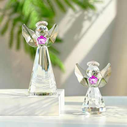 HDCRYSTALGIFTS 3.3'' Crystal Bird Figurine Collectible Art Glass Animal Figurines Table Home Decor Paperweight Valentine’s Day for Women