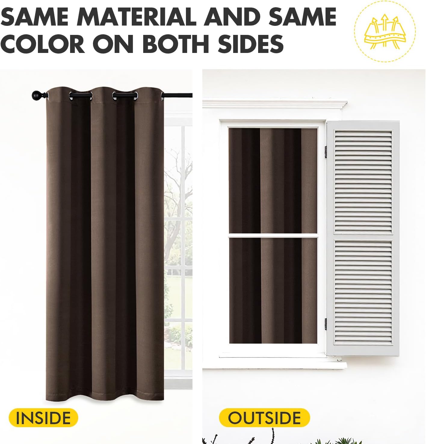 MIULEE Blackout Curtains for Bedroom Living Room 2 Panels, Thermal Insulated Room Darkening Drapes Grommet Noise Reducing Light Blocking Window Treatments 63 Inches Long 40x63 Inch Black - Colors B