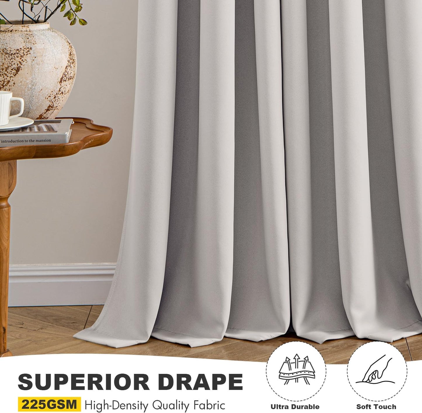 MIULEE Blackout Curtains for Bedroom Living Room 2 Panels, Thermal Insulated Room Darkening Drapes Grommet Noise Reducing Light Blocking Window Treatments 63 Inches Long 40x63 Inch Black - Colors B
