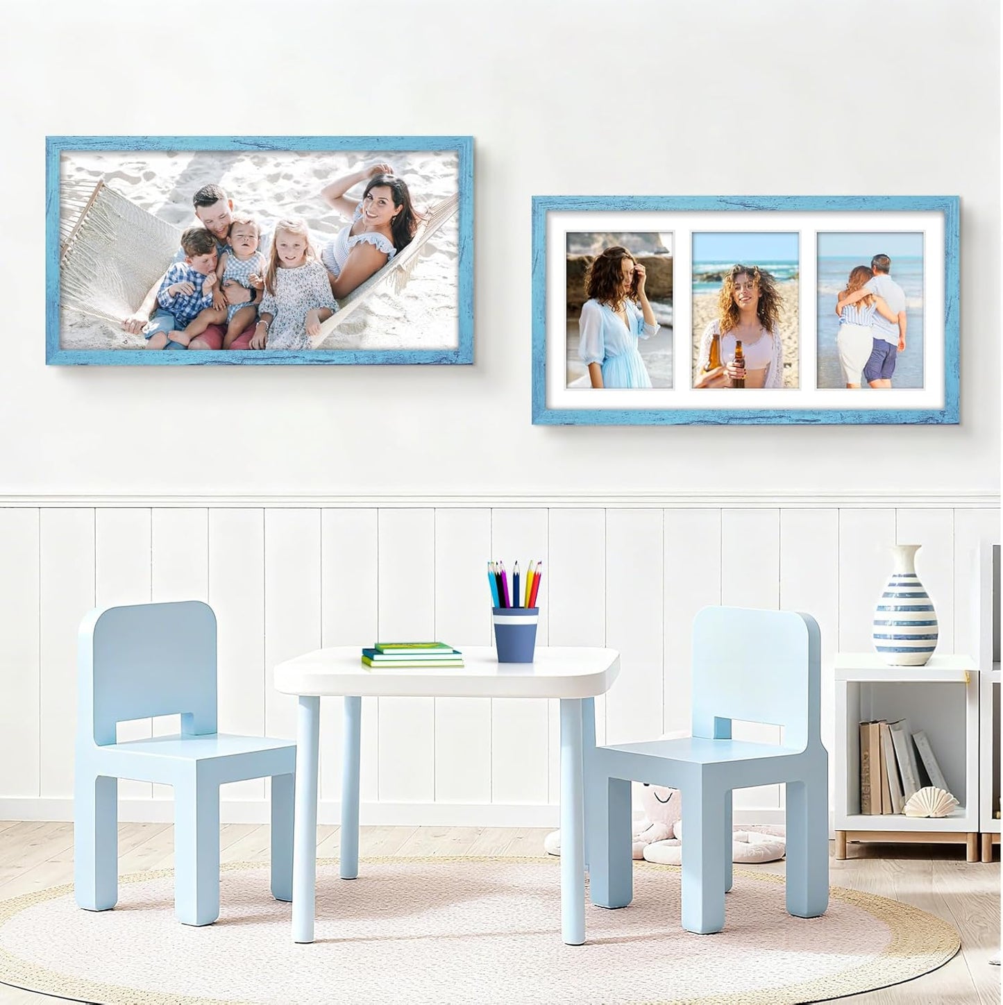 DUENPY 14x26 Collage Picture Frame 4x6 Collage Picture Frame Displays Twelve 4x6 inch Photos Available Horizontal Wall Mounting Display and Vertical Black - Colors B
