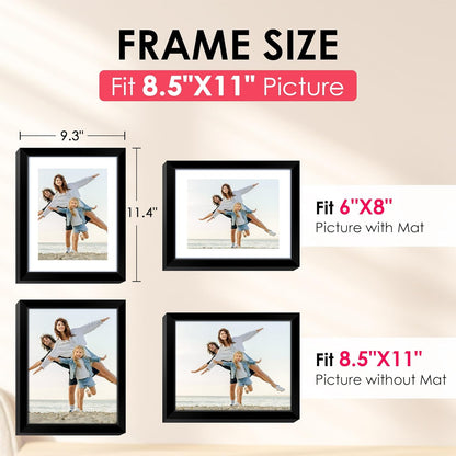 FIXSMITH 10 Pack Picture Frames Collage Wall Decor for Mounting or Tabletop Display, Gallery Wall Frame Set with Two 8x10 Black Frames, Four 5x7 Frames and Four 4x6 Frames, Multi-Pack Photo Frame Set