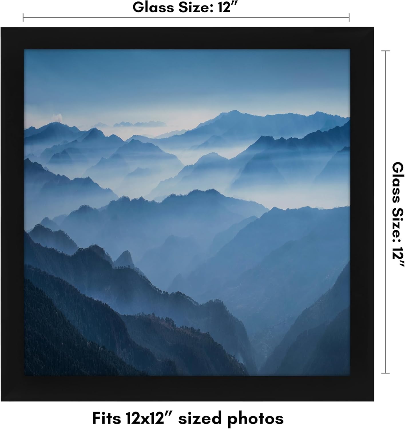Americanflat 12x18 Poster Frame with Shatter-Resistant Glass - Signature Collection - Gallery-Style Frames Made of Engineered Wood - Photo Frame for Wall Display - Black - Colors A