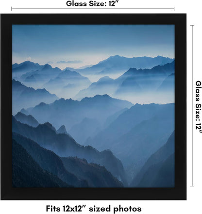 Americanflat 12x18 Poster Frame with Shatter-Resistant Glass - Signature Collection - Gallery-Style Frames Made of Engineered Wood - Photo Frame for Wall Display - Black - Colors A