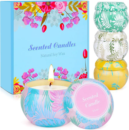 Scented Candles Bulk Gifts for Women, Aromatherapy Candle for Home Scented,Natural Soy Candle, Small Candles for 180 Hours Burning Time, Candle Set for Mother, Women, Friends and Coworkers