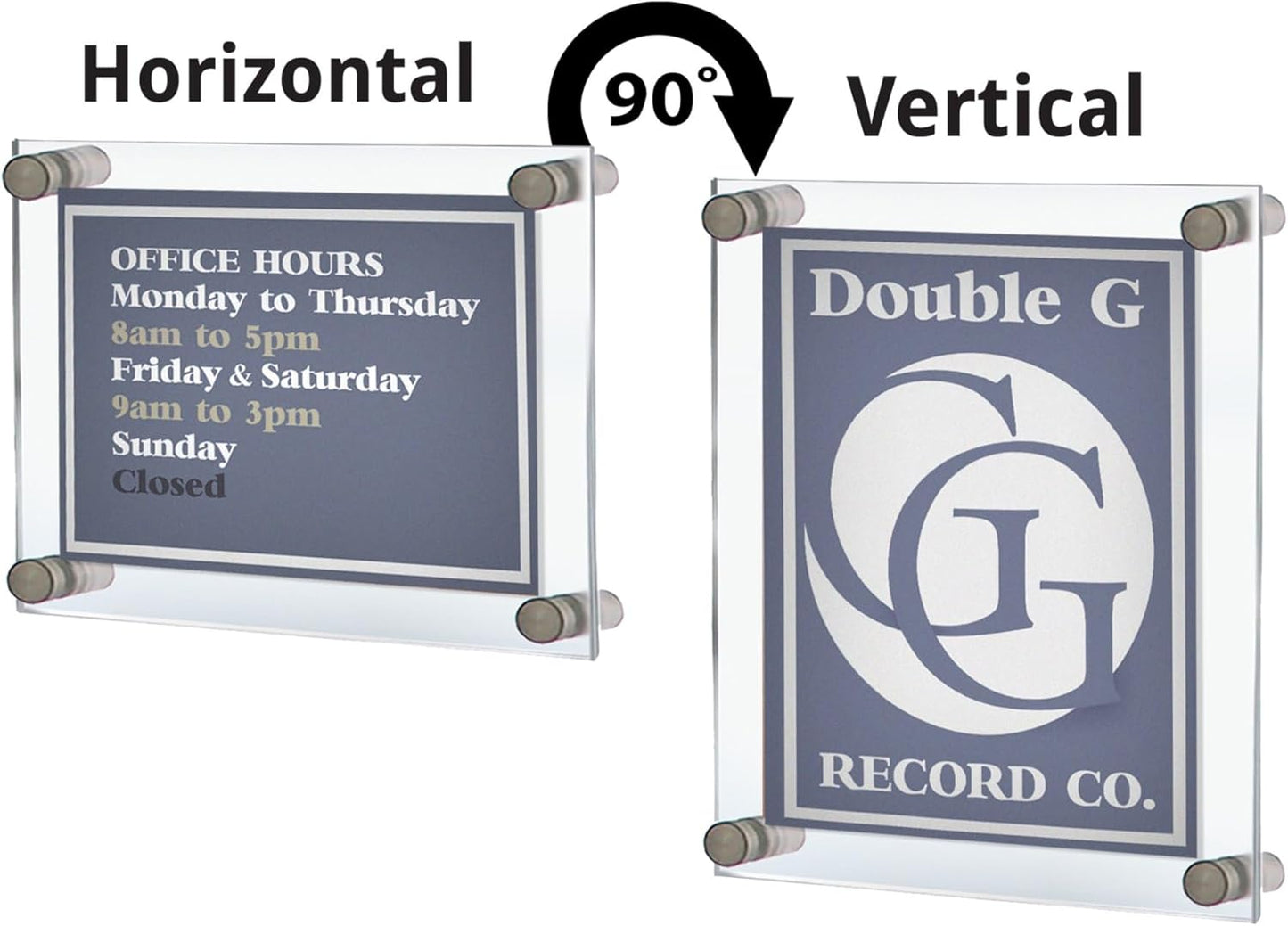 Azar Displays,105536, Floating Acrylic Wall Frame with Silver Hardware Stand Off Caps, Clear Hanging Photo Frame Display Mount with Frameless Border, Glass-Like Frame for Large Prints, 24" x 36"
