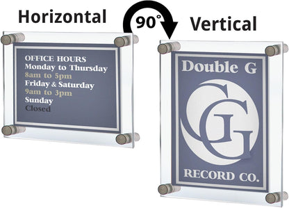 Azar Displays,105536, Floating Acrylic Wall Frame with Silver Hardware Stand Off Caps, Clear Hanging Photo Frame Display Mount with Frameless Border, Glass-Like Frame for Large Prints, 24" x 36"