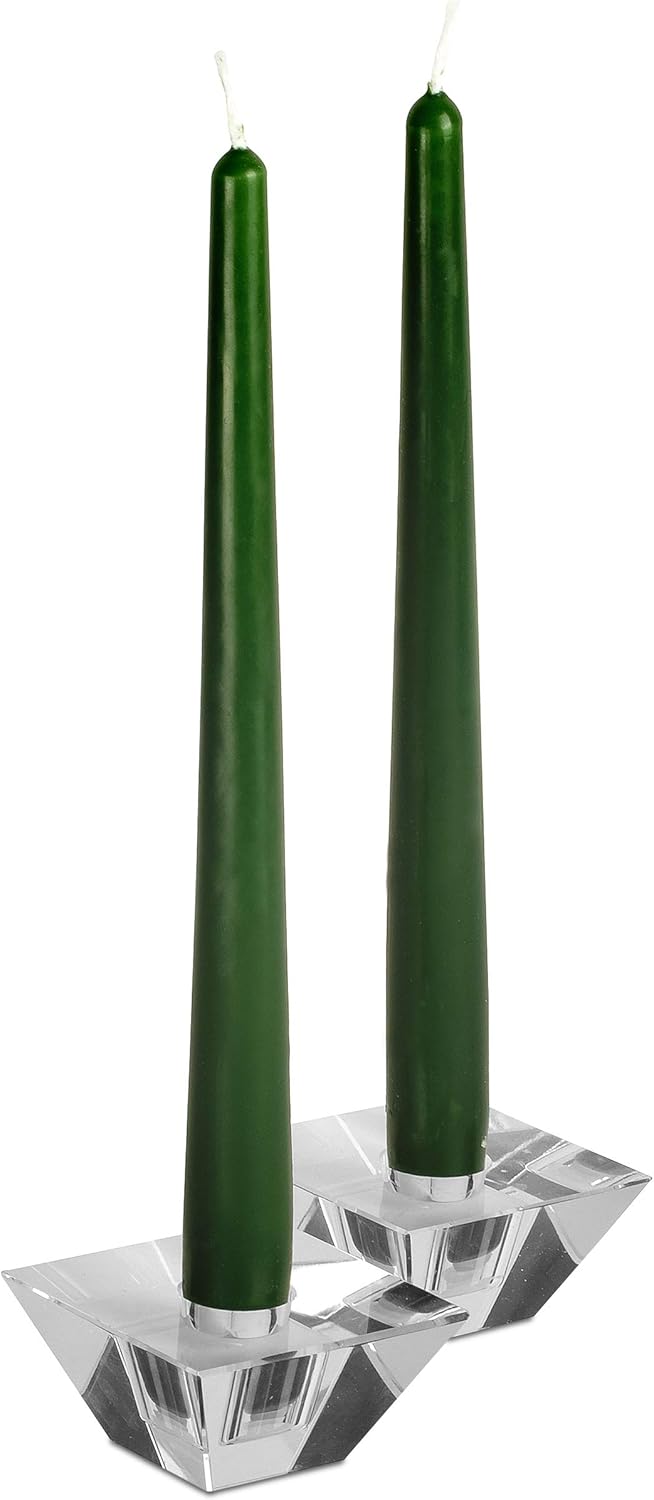 Hyoola Tall Taper Candles - 10 Inch Metallic Gold Unscented Dripless Taper Candles - 8 Hour Burn Time - 4 Pack