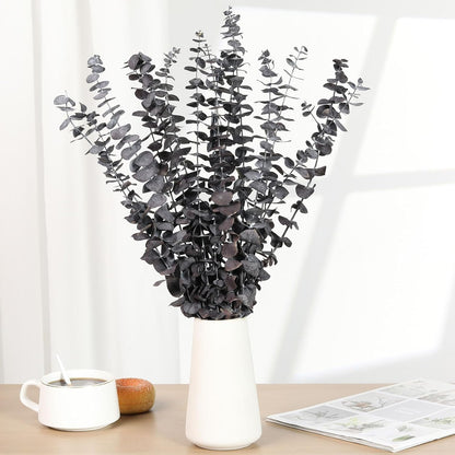 Tavkite 16 Pcs Dried Eucalyptus Stems, 17'' Natural Fresh Eucalyptus Leaves Branches Hanging for Shower, Preserved Real Plant Live Greenery for Home SPA Wall Bathroom Wedding Party Vase Decor