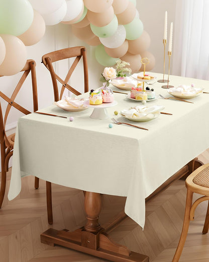 Pureegg Rectangle Linen Tablecloth Waterproof & Stain Resistant, Wrinkle-Free Table Cloth Adds Elegance and Protection, Ideal for Dining, Party, Wedding and Outdoor, 52 x 70 Inch, Sage Green
