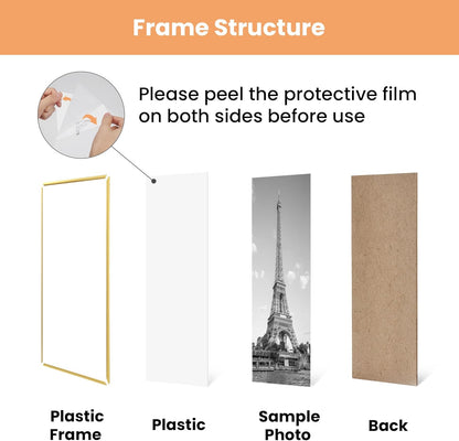upsimples 24x36 Poster Frame Black 3 Pack, Scratch-Proof Picture Frames 24 x 36 for Photo Gallery - Slide-In Strips, Horizontal or Vertical Wall Mounting
