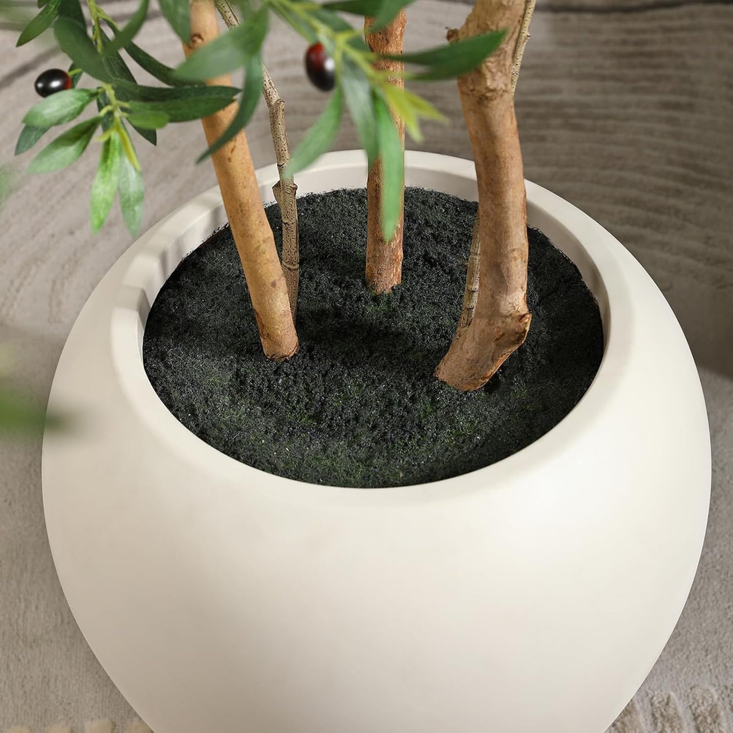 VeriNatural 8FT Artificial Ficus Tree, Indoor Faux Ficus Plant with Realistic Leaves & Natural Wood Trunk, 8ft Tall, Green, All Seasons, Perfect for Living Room Home Decor