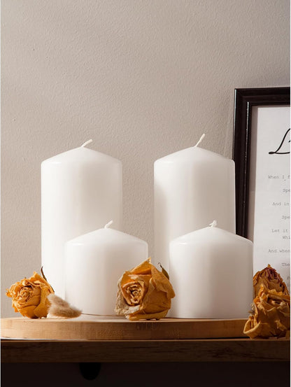 CANDWAX 3x4 inch Pillar Candles Set of 3 – Unscented Dripless Rustic Dark Blue Candles for Room Decor, Weddings, Centerpieces