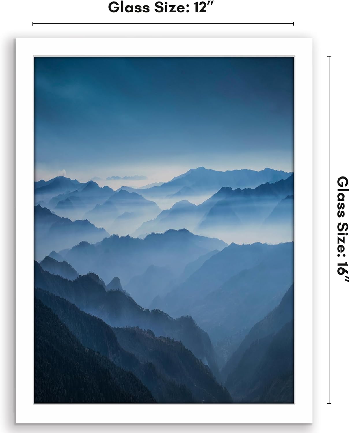 Americanflat 12x18 Poster Frame with Shatter-Resistant Glass - Signature Collection - Gallery-Style Frames Made of Engineered Wood - Photo Frame for Wall Display - Black - Colors C