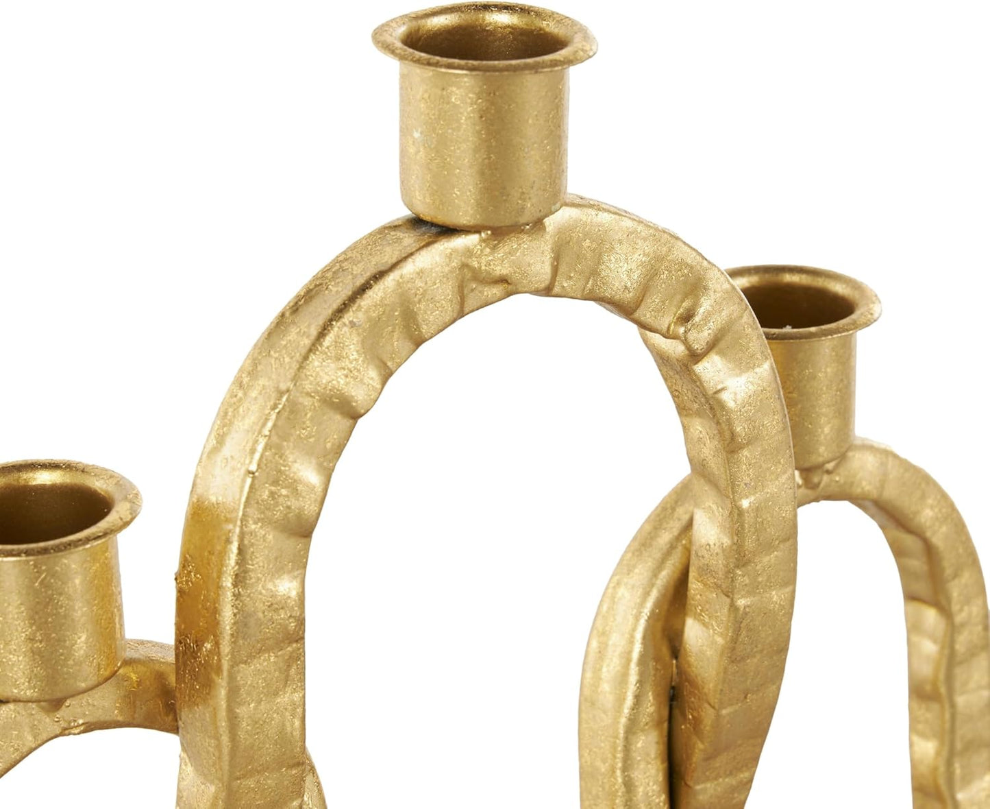 Deco 79 Metal Abstract Decorative Candle Holder Mushroom Inspired Candle Stand, Set of 2 Candlestick Holder 11", 14"H, Gold