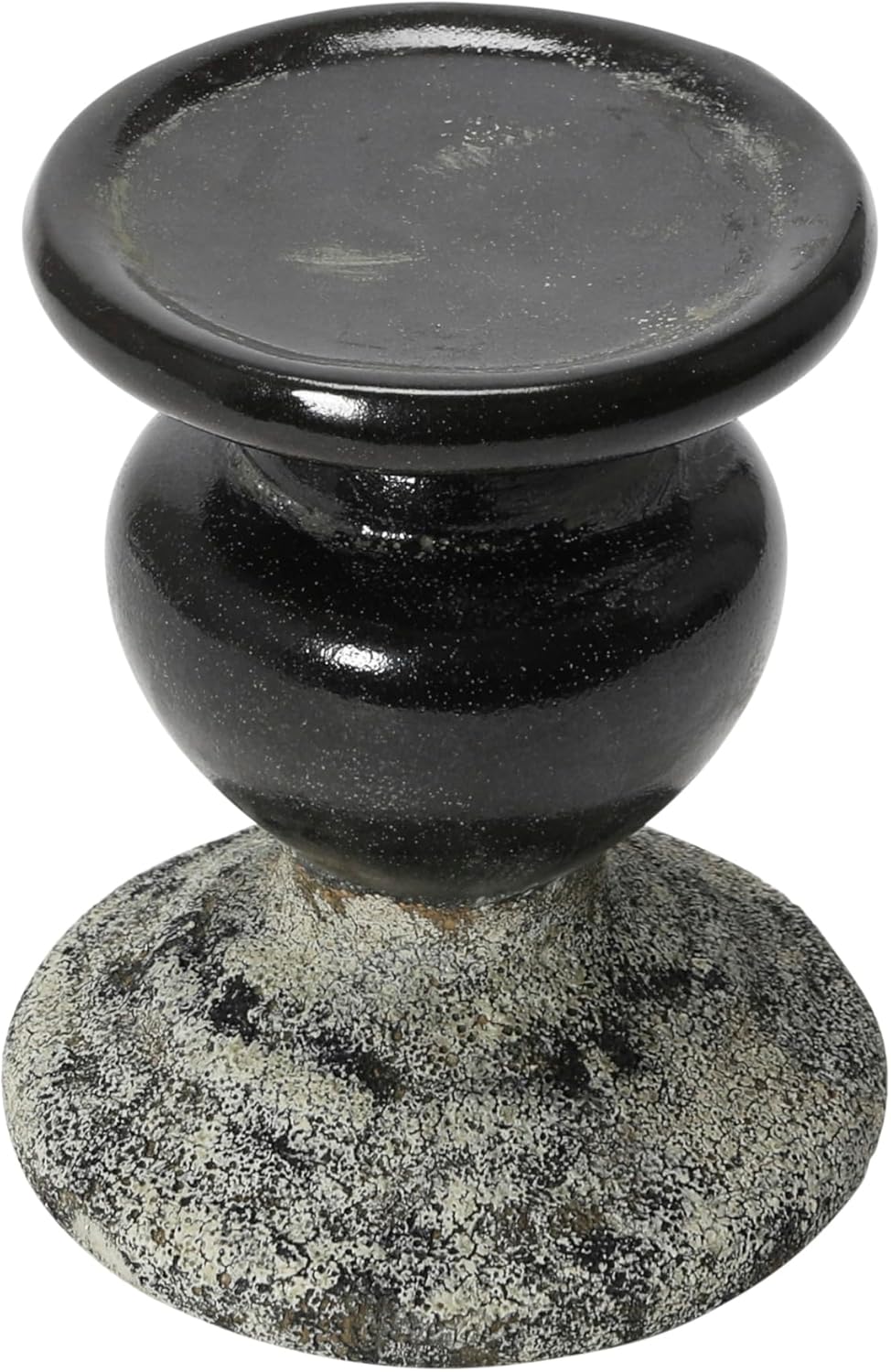 Creative Co-Op Small Distressed Blue Terracotta Pillar Candle Holder